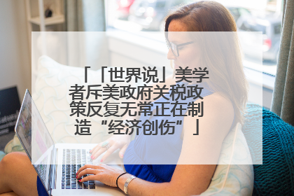 「世界说」美学者斥美政府关税政策反复无常正在制造“经济创伤”