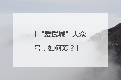 “爱武城”大众号，如何爱？