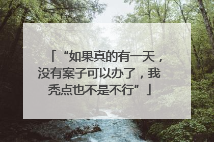 “如果真的有一天，没有案子可以办了，我秃点也不是不行”