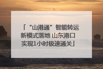 “山港通”智能转运新模式落地 山东港口实现1小时极速通关