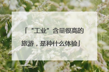 “工业”含量很高的旅游，是种什么体验