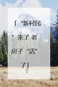 “新村民”来了 老房子“活”了