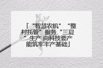 “智慧农机”“整村托管”服务“三夏”生产 向科技要产能筑牢丰产基础
