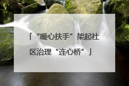 “暖心扶手”架起社区治理“连心桥”