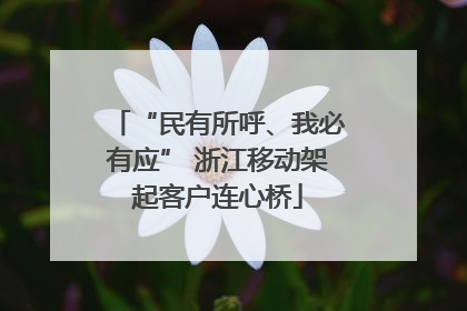 “民有所呼、我必有应” 浙江移动架起客户连心桥