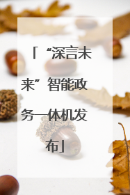 “深言未来”智能政务一体机发布