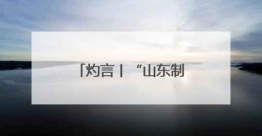 灼言丨“山东制造”，何以能？