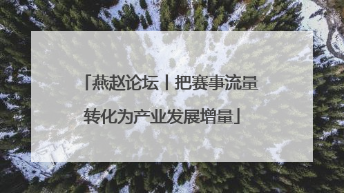 燕赵论坛丨把赛事流量转化为产业发展增量
