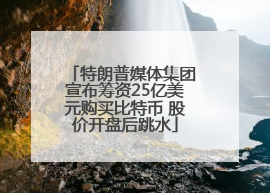 特朗普媒体集团宣布筹资25亿美元购买比特币 股价开盘后跳水