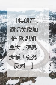 特朗普：钢铝关税加倍 欧盟加拿大：强烈遗憾！强烈反对！