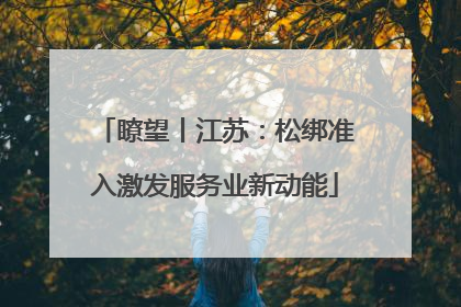 瞭望丨江苏：松绑准入激发服务业新动能
