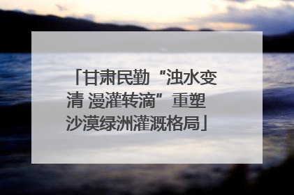 甘肃民勤“浊水变清 漫灌转滴”重塑沙漠绿洲灌溉格局