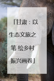 甘肃：以生态文旅之笔 绘乡村振兴画卷