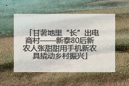 甘薯地里“长”出电商村——新泰80后新农人张甜甜用手机新农具撬动乡村振兴