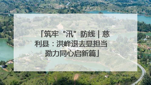 筑牢“汛”防线｜慈利县：洪峰退去显担当 勠力同心启新篇