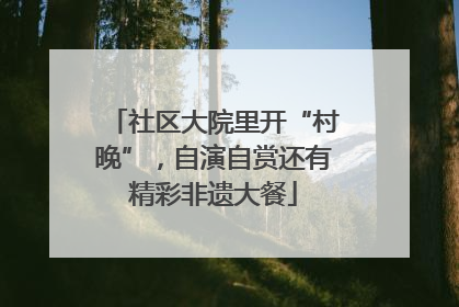 社区大院里开“村晚”，自演自赏还有精彩非遗大餐