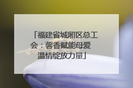 福建省城厢区总工会：馨香赋能母爱 温情绽放力量