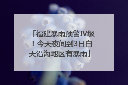 福建暴雨预警Ⅳ级！今天夜间到3日白天沿海地区有暴雨