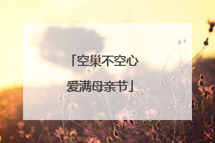 空巢不空心 爱满母亲节