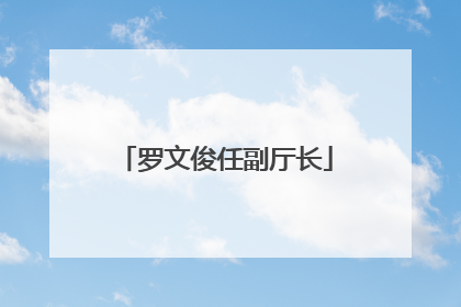 罗文俊任副厅长