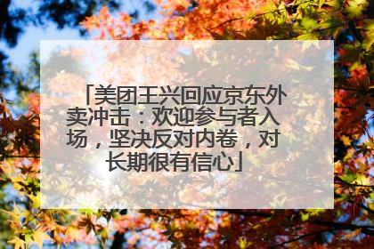 美团王兴回应京东外卖冲击：欢迎参与者入场，坚决反对内卷，对长期很有信心