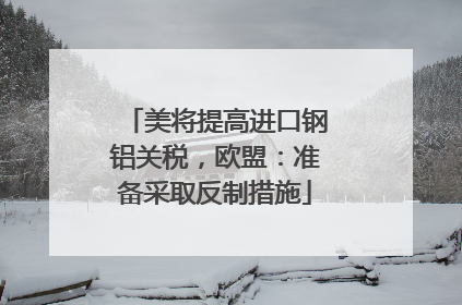 美将提高进口钢铝关税，欧盟：准备采取反制措施