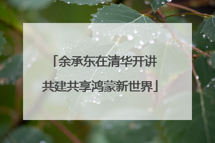 余承东在清华开讲 共建共享鸿蒙新世界