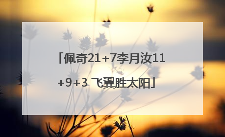 佩奇21+7李月汝11+9+3 飞翼胜太阳
