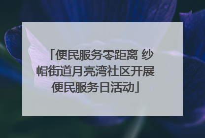 便民服务零距离 纱帽街道月亮湾社区开展便民服务日活动