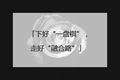 下好“一盘棋”，走好“融合路”