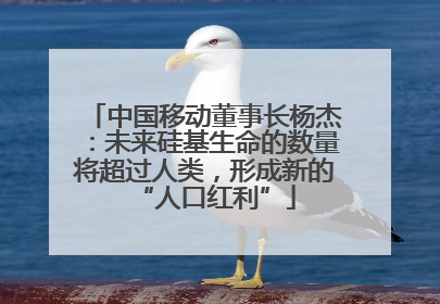 中国移动董事长杨杰：未来硅基生命的数量将超过人类，形成新的“人口红利”