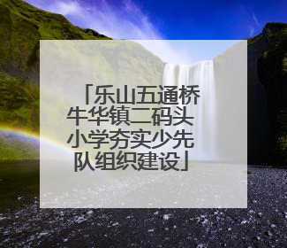 乐山五通桥牛华镇二码头小学夯实少先队组织建设