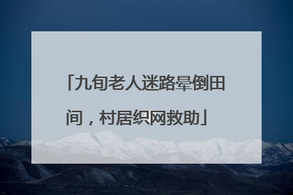 九旬老人迷路晕倒田间，村居织网救助
