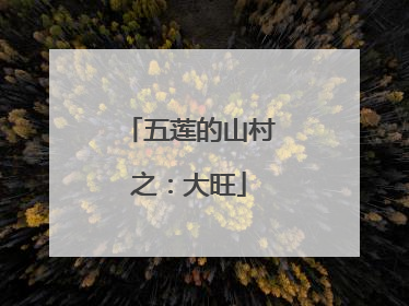 五莲的山村之：大旺