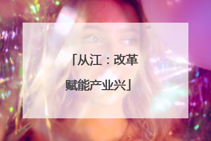 从江：改革赋能产业兴