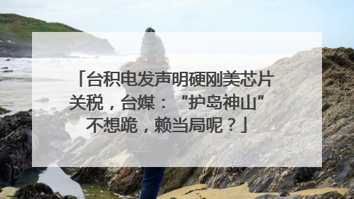 台积电发声明硬刚美芯片关税，台媒：“护岛神山”不想跪，赖当局呢？