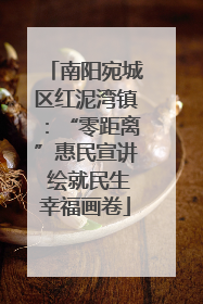 南阳宛城区红泥湾镇：“零距离”惠民宣讲 绘就民生幸福画卷