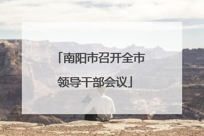 南阳市召开全市领导干部会议