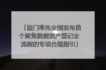 厦门率先全国发布首个聚焦数据资产登记全流程的专项合规指引