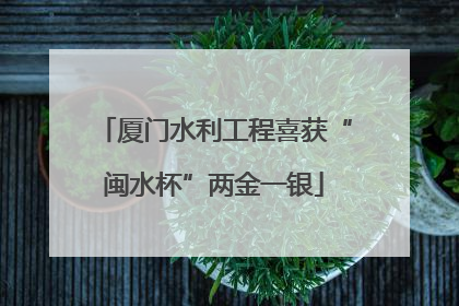 厦门水利工程喜获“闽水杯”两金一银