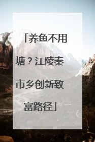 养鱼不用塘？江陵秦市乡创新致富路径