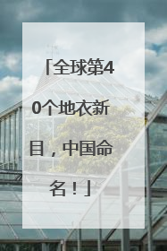 全球第40个地衣新目，中国命名！