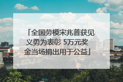 全国劳模宋兆普获见义勇为表彰 5万元奖金当场捐出用于公益