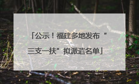 公示！福建多地发布“三支一扶”拟派遣名单