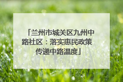 兰州市城关区九州中路社区：落实惠民政策 传递中路温度
