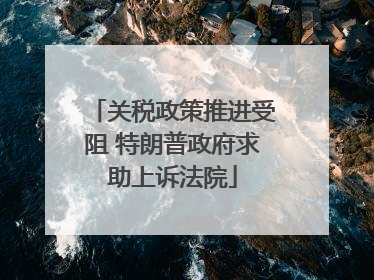 关税政策推进受阻 特朗普政府求助上诉法院