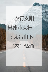 农行安阳林州市支行：太行山下“农”情涌