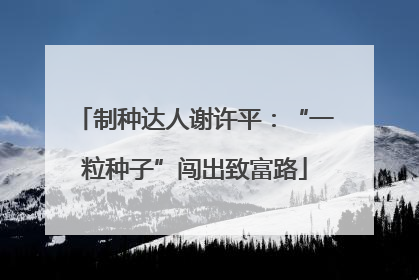 制种达人谢许平：“一粒种子”闯出致富路