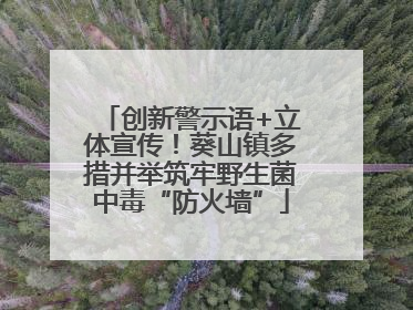 创新警示语+立体宣传！葵山镇多措并举筑牢野生菌中毒“防火墙”