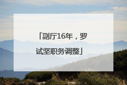 副厅16年，罗试坚职务调整